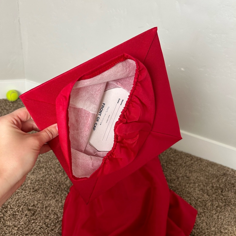 Red Graduation Cap + Gown! - Picture 3 of 4